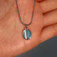 Stainless Steel Blue Opal Pendant Necklace