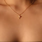 18K Real Gold Plated Pink Gem Saturn Star Necklace