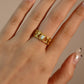 24K Gold Vermeil White Opal Crown Ring