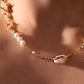 18K Real Gold Plated White Pearls Necklace