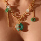 18K Real Gold Plated Jade Dragon Necklace  (EARRINGS INCLUDED)