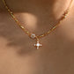 18K Real Gold Plated Diamond Cross Necklace