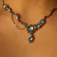 Platinum Plated Opal Dangle Necklace
