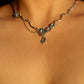 Platinum Plated Opal Dangle Necklace