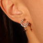 18K Real Gold Plated Diamonds Moon Star Earrings
