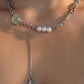 Platinum Plated Jade Pearls Necklace