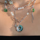 Platinum Plated Jade Dragon Necklace (EARRINGS INCLUDED)