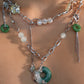 Platinum Plated Jade Pearls Necklace