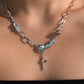 Platinum Plated Opal Star Necklace