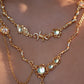 18K Real Gold Plated Opal Dangle Necklace