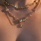 18K Real Gold Plated Multi Opal Twist Necklace