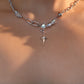 Platinum Plated Opal Star Necklace