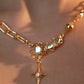 18K Real Gold Plated Opal Star Necklace