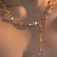 18K Real Gold Plated Opal Twist Necklace