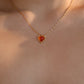 18K Real Gold Plated Natural Red Carnelian Heart Necklace