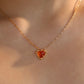 18K Real Gold Plated Natural Red Carnelian Heart Necklace