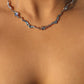 Platinum Plated Multi Moonstones Wave Necklace