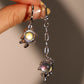 Platinum Plated Opal Dangle Earrings