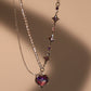 Platinum Plated Gradient Heart Necklace