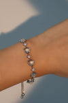 Platinum Plated Moonlight Glowing Heart Bracelet