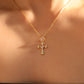 18K Gold Diamond Cross Pendant Necklace