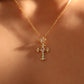 18K Gold Diamond Cross Pendant Necklace