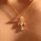 18K Gold Diamond Cross Pendant Necklace