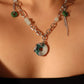 Platinum Plated Jade Dragon Necklace (EARRINGS INCLUDED)