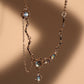 Platinum Plated Moonstone Dangle Necklace