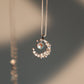 925 Sterling Silver Moonstone Moon Necklace