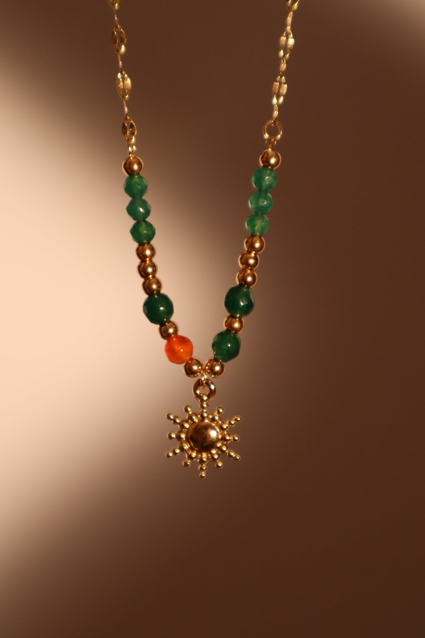 18K Gold Stainless Steel Sun Necklace