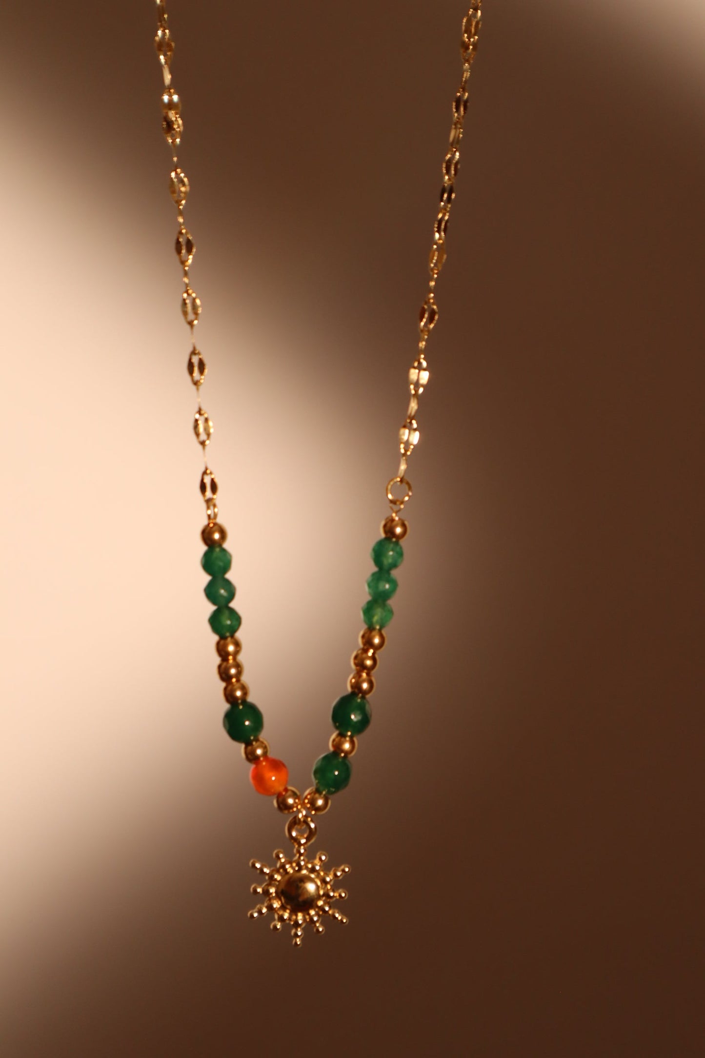 18K Gold Stainless Steel Sun Necklace