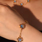 18K Real Gold Plated Multi Deep Blue Moonstones Necklace