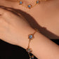 18K Real Gold Plated Multi Deep Blue Moonstones Necklace