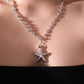 Platinum Plated Diamond Starfish Necklace
