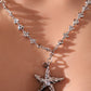 Platinum Plated Diamond Starfish Necklace
