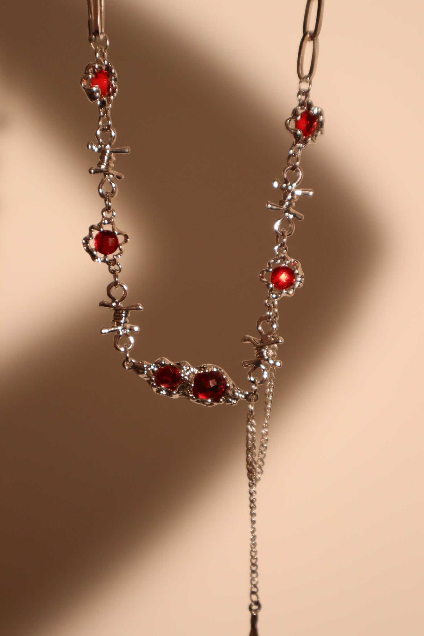 Red Gem Twist Necklace