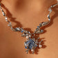 Platinum Plated Blue Shell Necklace