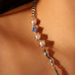 Platinum Plated Blue Shell Necklace