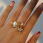 18K Real Gold Plated 3 in 1 Gemstones Ring