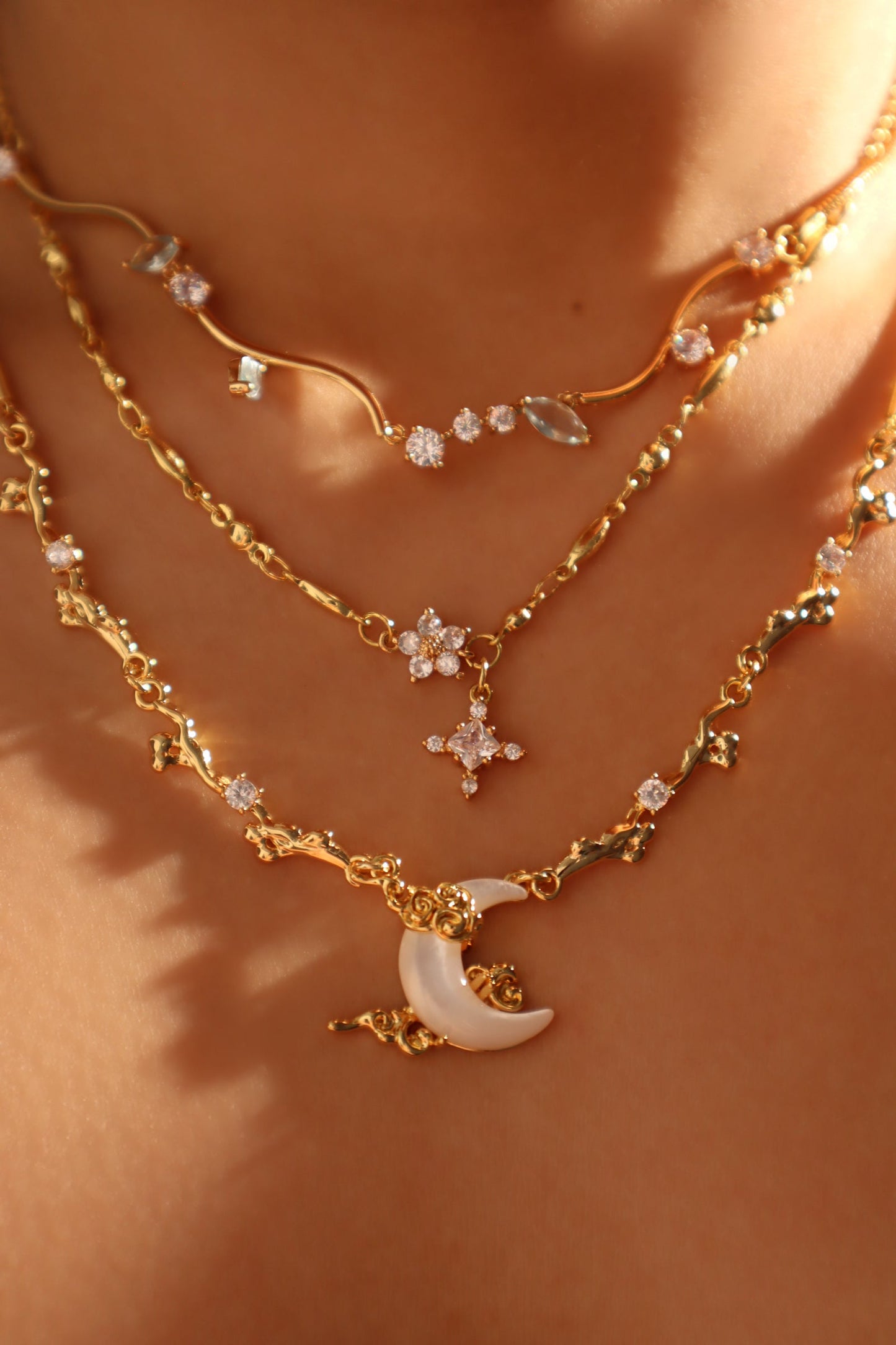 Luxe Diamond Necklace Trio Bundle