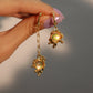 18K Real Gold Plated Opal Dangle Earrings