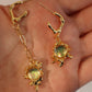 18K Real Gold Plated Opal Dangle Earrings