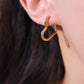 18K Gold Stainless Steel Heart Hoops Earrings
