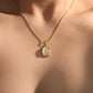 18K Real Gold Stainless Steel Natural White Opal Pendant Necklace
