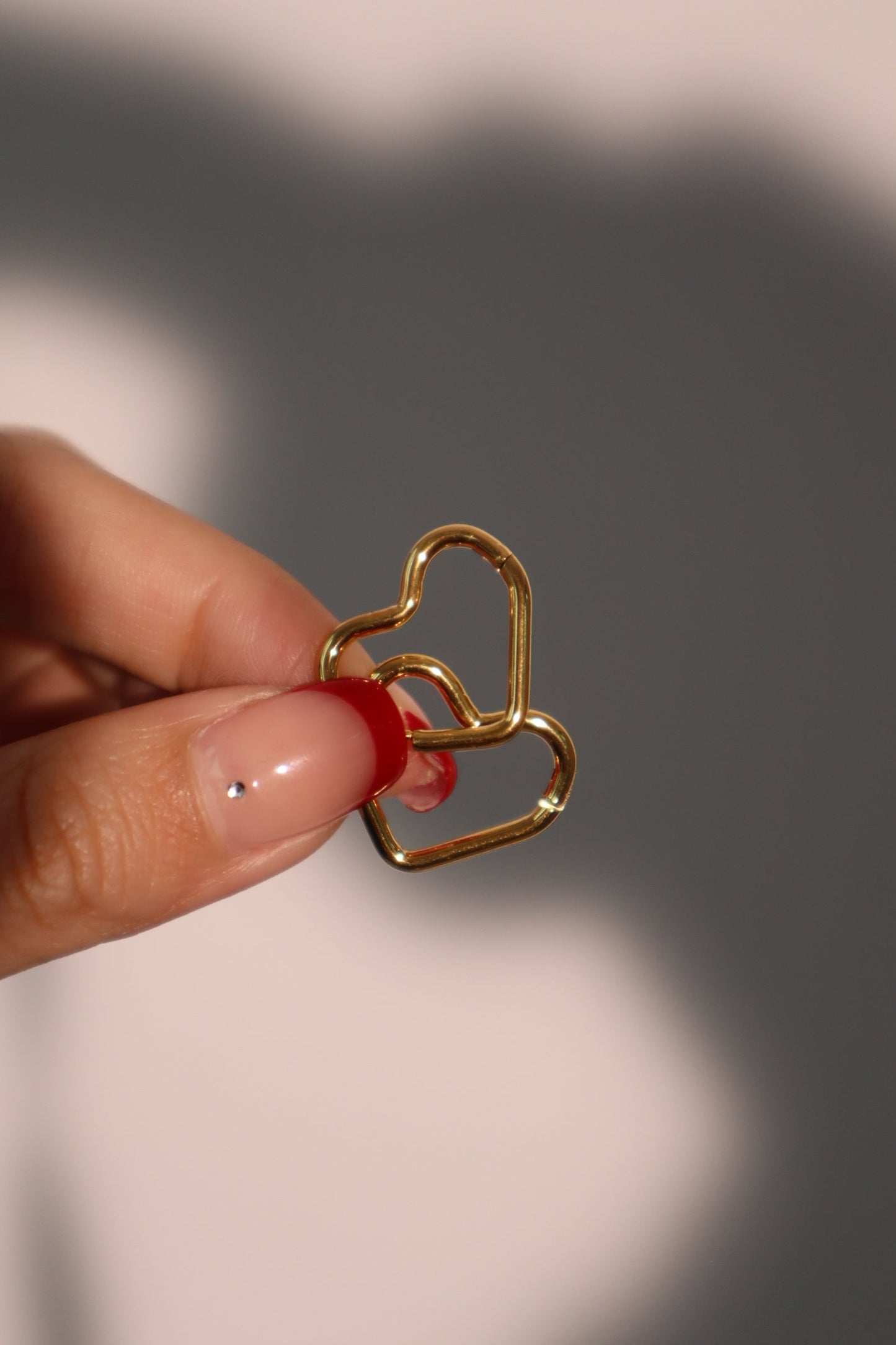 18K Gold Stainless Steel Heart Hoops Earrings