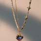 18K Real Gold Plated Gradient Heart Necklace