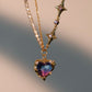 18K Real Gold Plated Gradient Heart Necklace