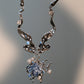Platinum Plated Blue Shell Necklace