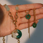 18K Real Gold Plated Jade Dragon Necklace  (EARRINGS INCLUDED)